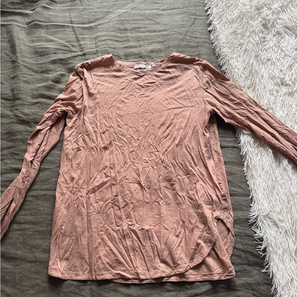 Helmut Lang Women’s Long-Sleeve Crewneck Top in Dusty Rose